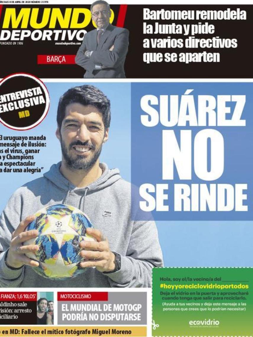 La portada del diario Mundo Deportivo (08/04/2020)