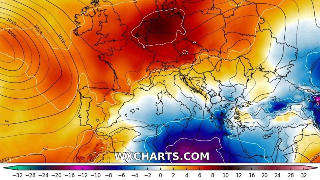 Anomalías de temperaturas a partir del jueves 9 de abril de 2020. Severe-weather.eu