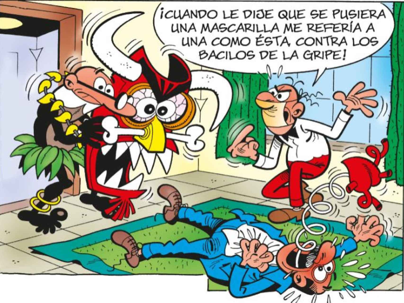 Viñeta de 'Mortadelo y Filemón' del cómic 'La gripe U'.