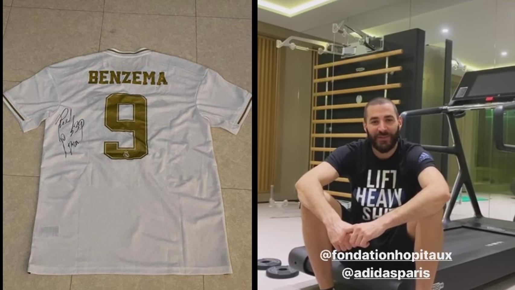 Karim Benzema y la camiseta que dona para recaudar fondos contra el coronavirus