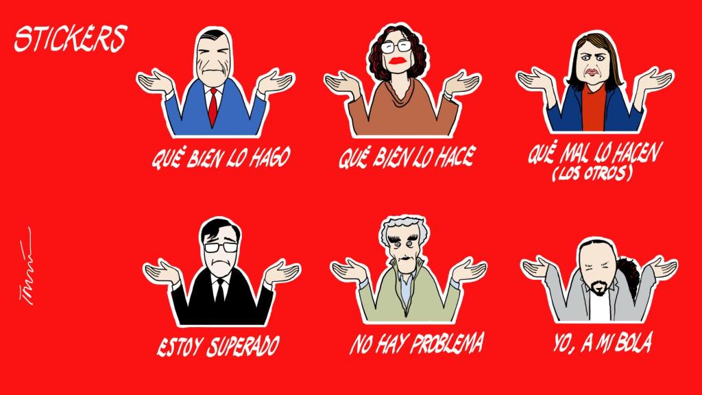 Viñeta del presidente y sus ministros en la crisis del coronavirus.