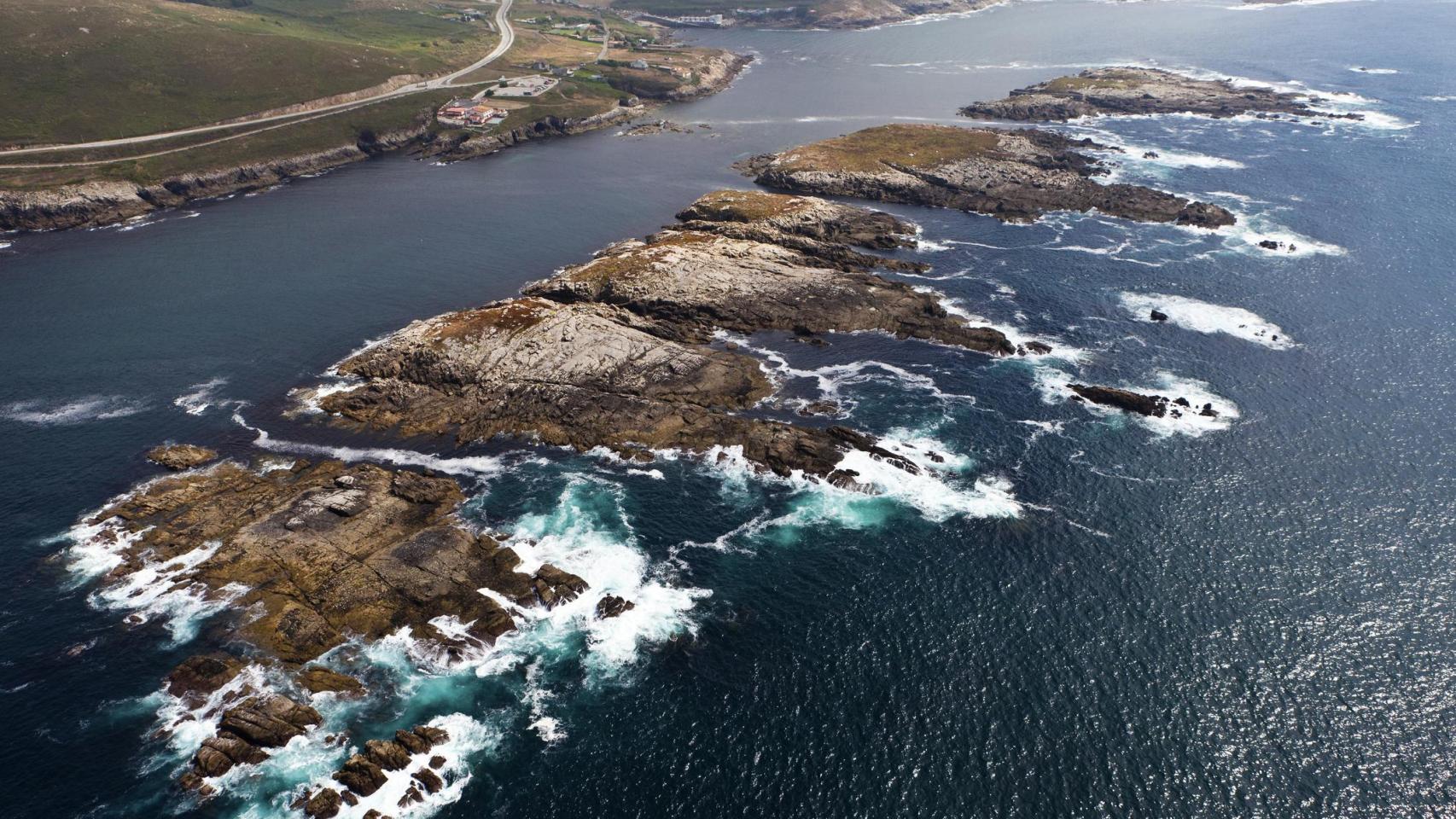 Vista de O Portiño y de las islas de San Pedro.