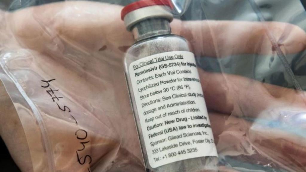 Un vial del fármaco remdesivir de Gilead.