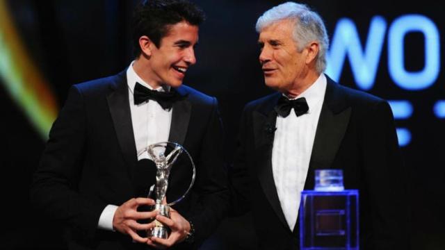 Marc Márquez y Giacomo Agostini en la gala de los Laureus