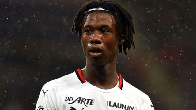 Eduardo Camavinga, en un partido con el Stade Rennes