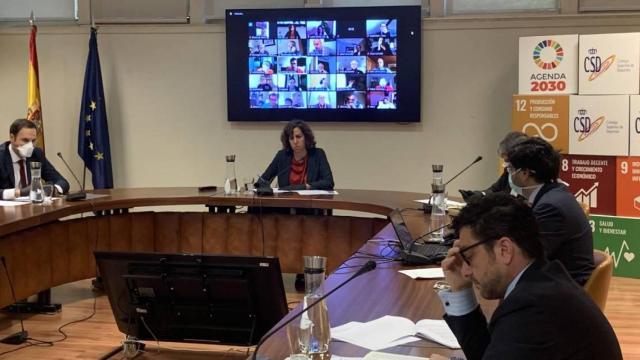 Irene Lozano durante una reunión en el Consejo Superior de Deportes