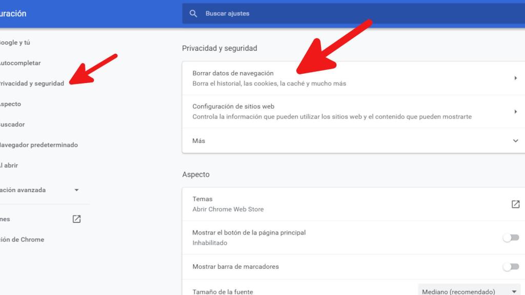 Cómo acceder a Borrar datos de navegación en Chrome