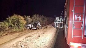 El coche de la víctima quedó completamente destrozado (Foto: Diputación de Albacete)