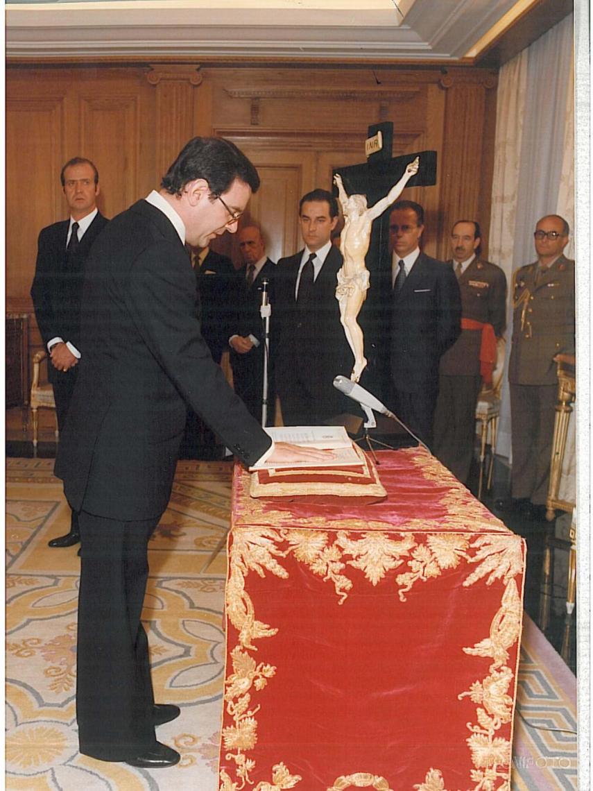 Sánchez de León, durante su toma de posesión como ministro.