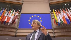 El presidente de la Eurocámara, David Sassoli, durante el pleno de esta semana