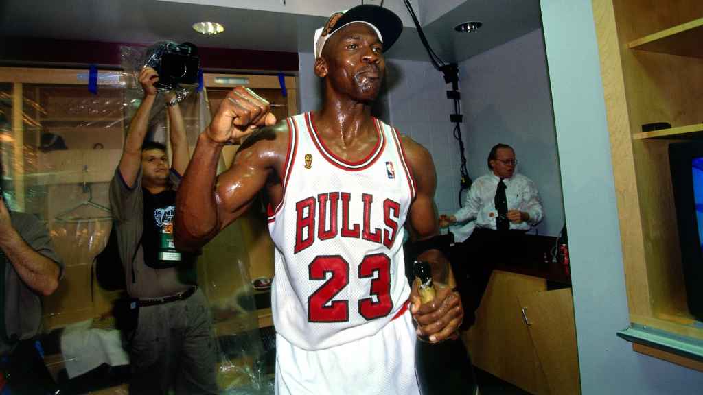 Michael Jordan, tras ganar la NBA en el año 1996 con los Chicago Bulls