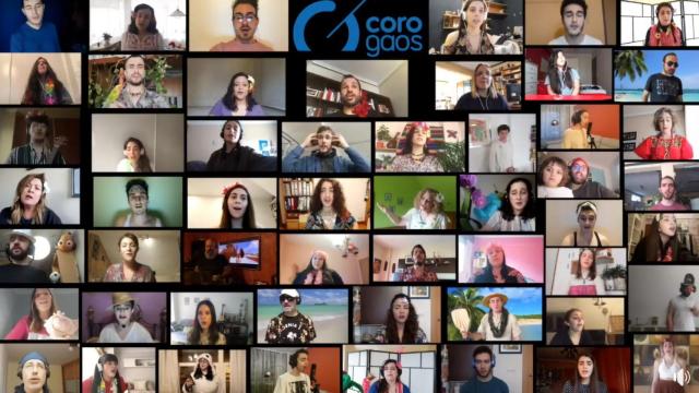 Los integrantes del coro en el vídeo grabado durante la cuarentena.