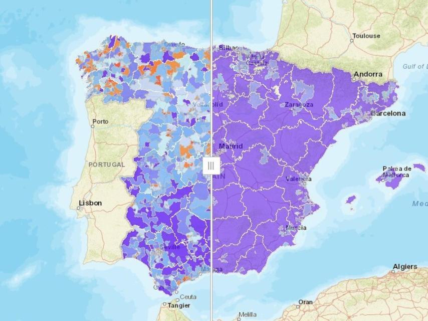 Dispersión de población (izquierda), escasez de movimientos (derecha).