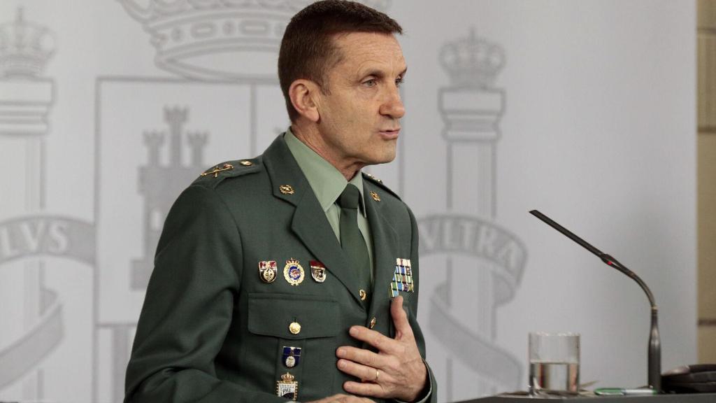 El general de la Guardia Civil José Manuel Santiago Marín, durante una rueda de prensa del comité técnico de gestión de la pandemia.