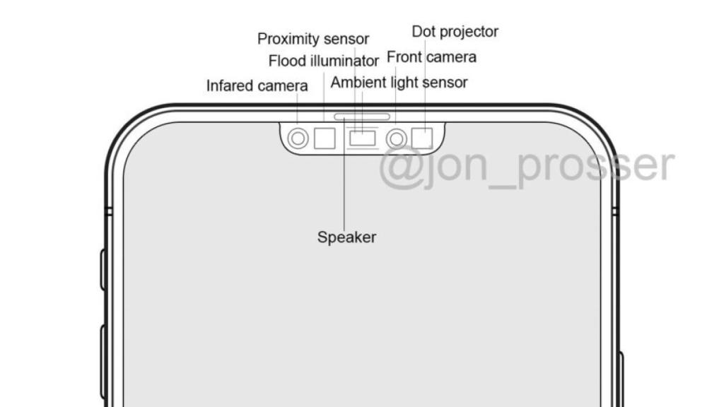 Supuesto 'notch' del iPhone 12.