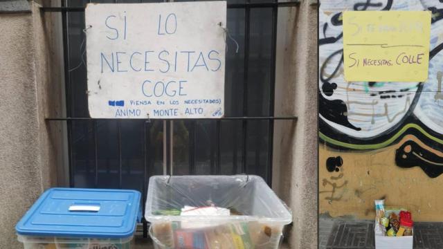 Coronavirus: Dejan alimentos para los más necesitados en las calles de A Coruña