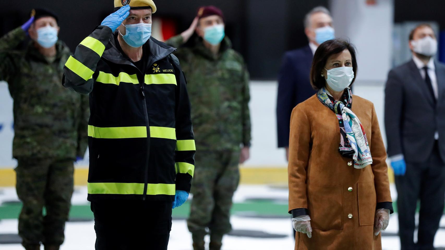 Robles, durante el acto de clausura del Palacio de Hielo.