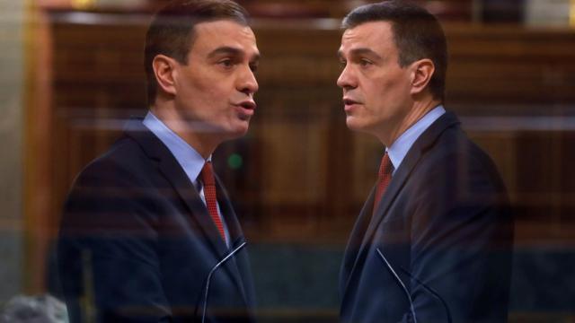 El presidente del Gobierno, Pedro Sánchez, este miércoles en el Congreso.