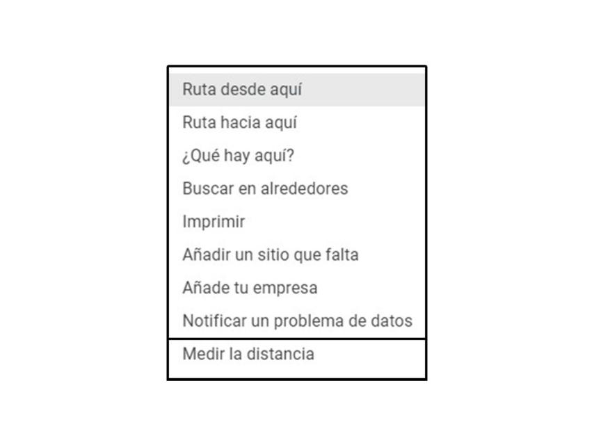 Tendremos que seleccionar Medir la distancia