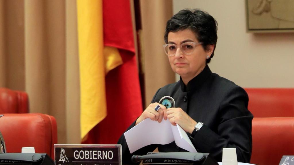 La ministra de Asuntos Exteriores, Arancha González Laya, este jueves en la comisión de Exteriores del Congreso.