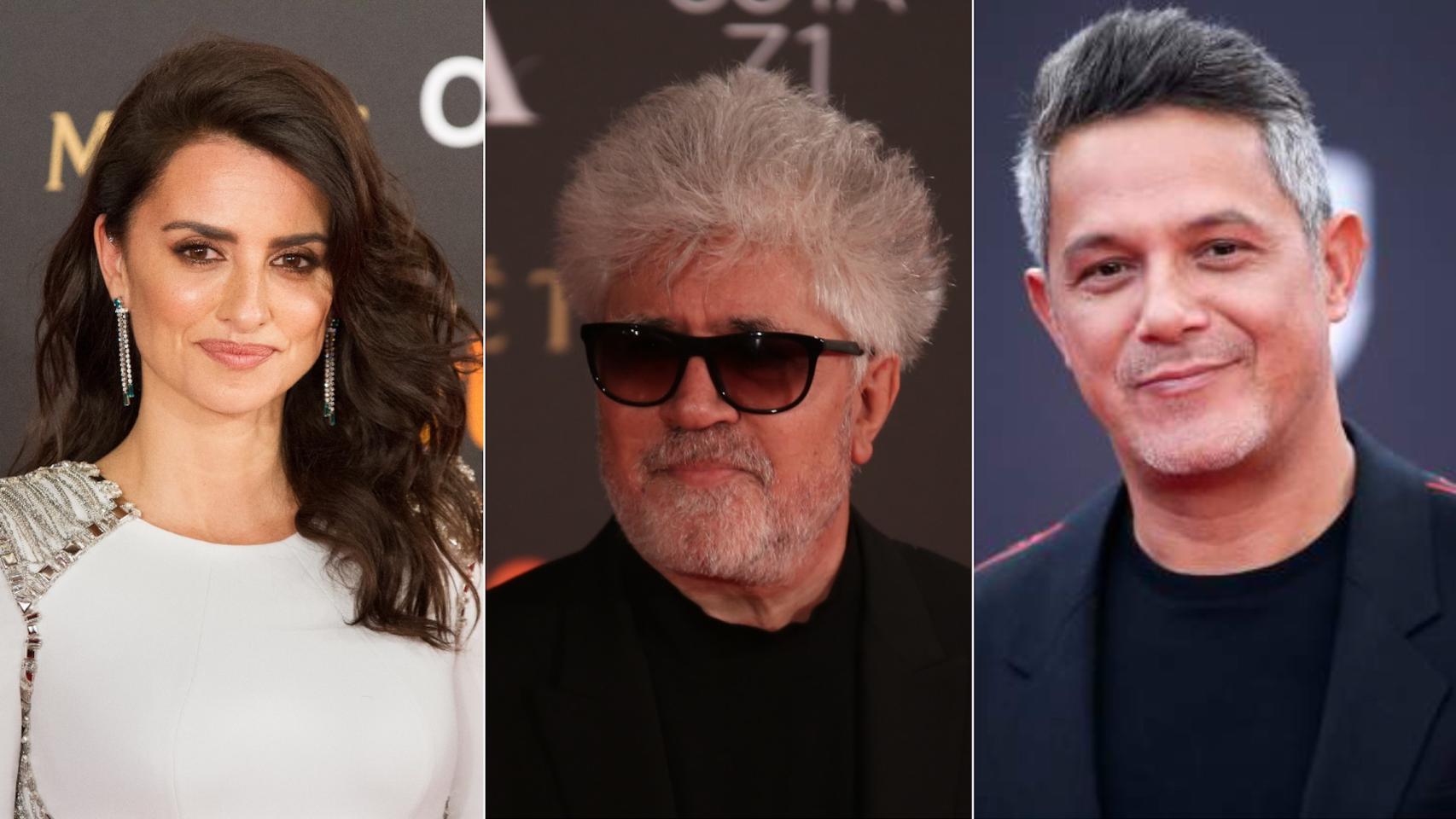 Penélope Cruz, Almodóvar y Alejandro Sanz.