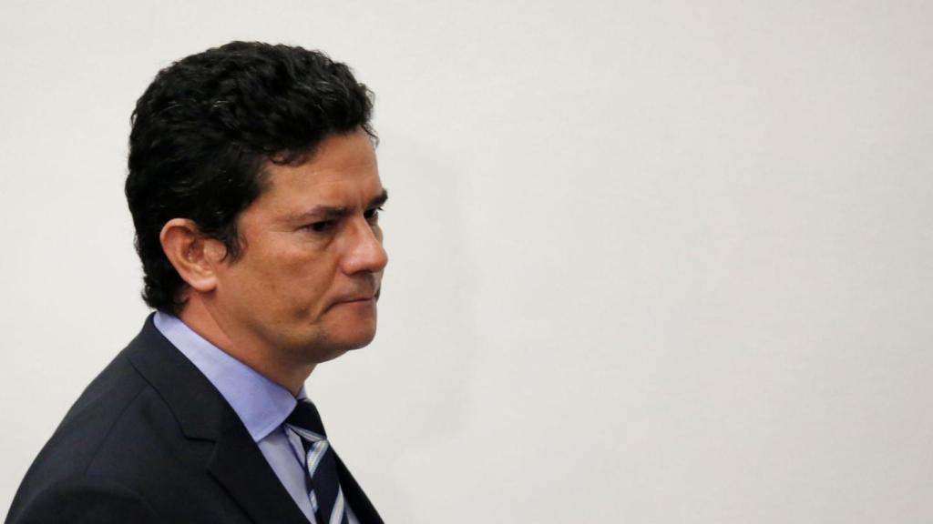 El exjuez Sergio Moro, este viernes durante una rueda de prensa en Brasilia.