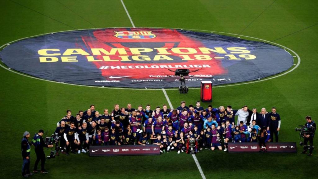 El Barcelona, celebrando el título de La Liga 2018/2019