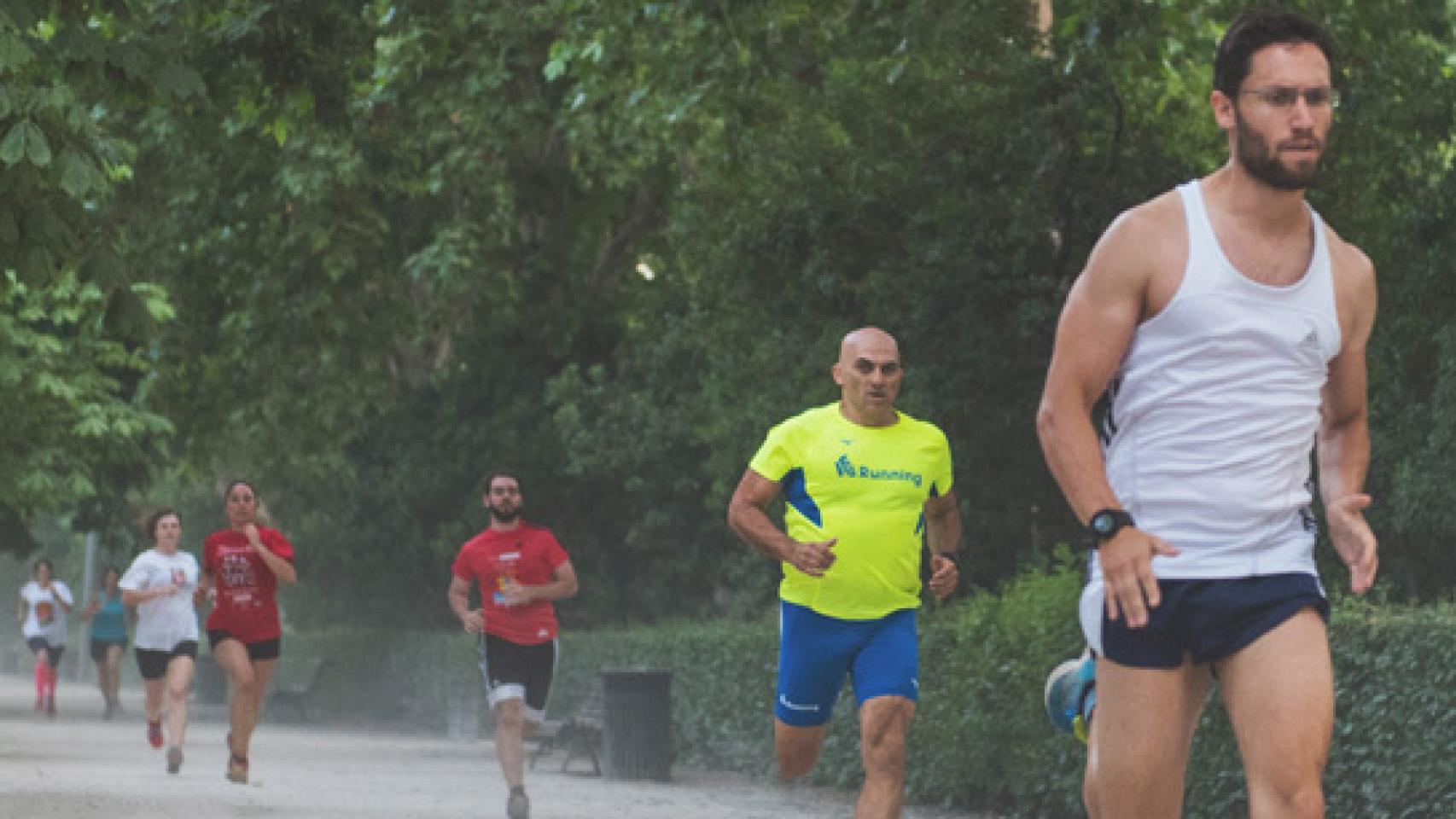 Running en el parque del Retiro.