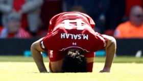 Mohamed Salah, en un partido del Liverpool
