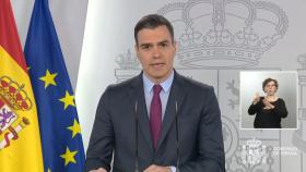 Pedro Sánchez explica en la Moncloa el plan de desescalada contra el coronavirus.