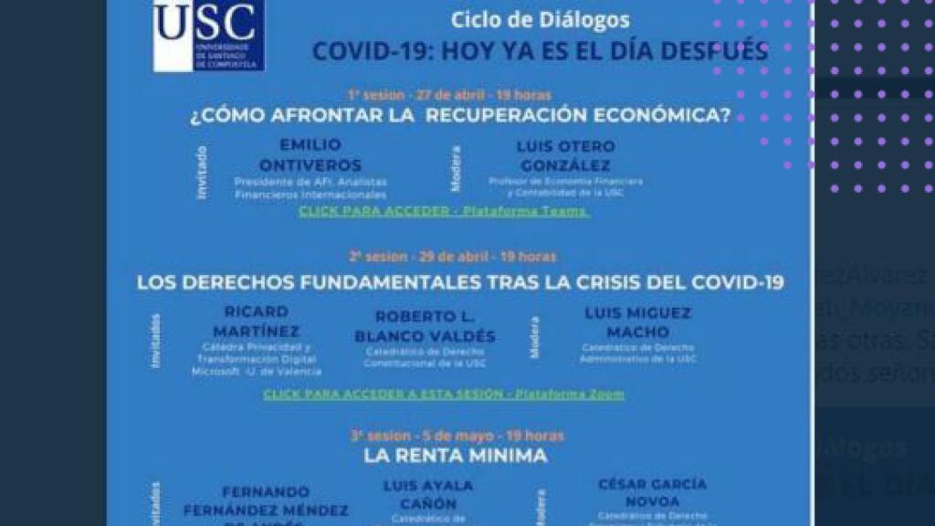 Cartel de los cursos de la USC.