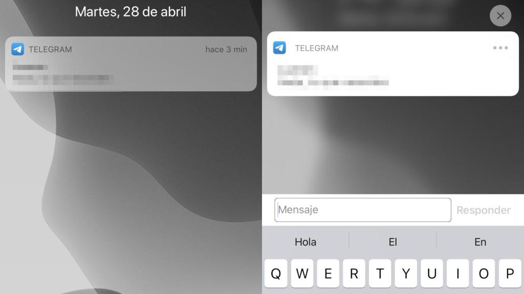 Apps como Telegram para iOS permiten responder desde las notificaciones