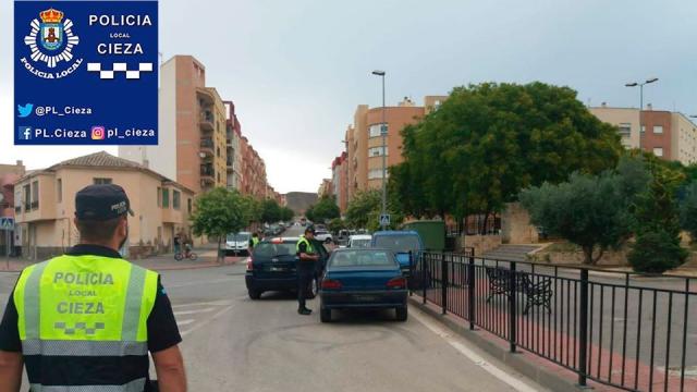 Controles de la Policía Local de Cieza durante el estado de alarma.