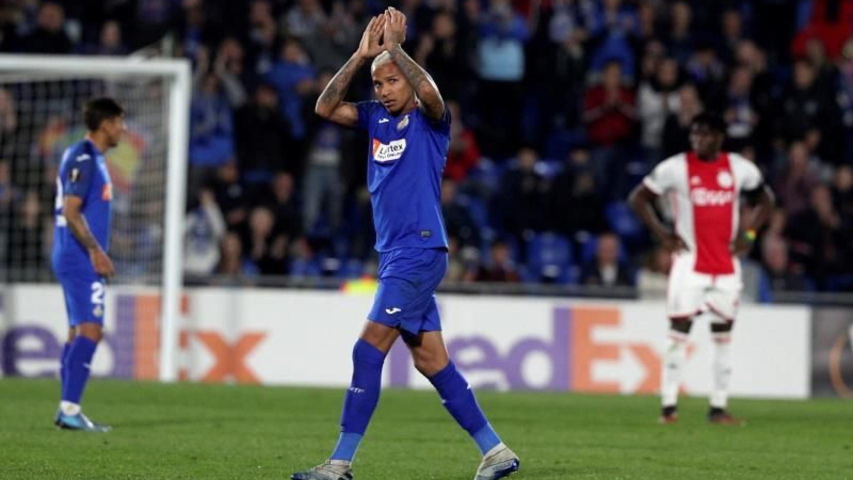 Deyverson, durante un partido con el Getafe