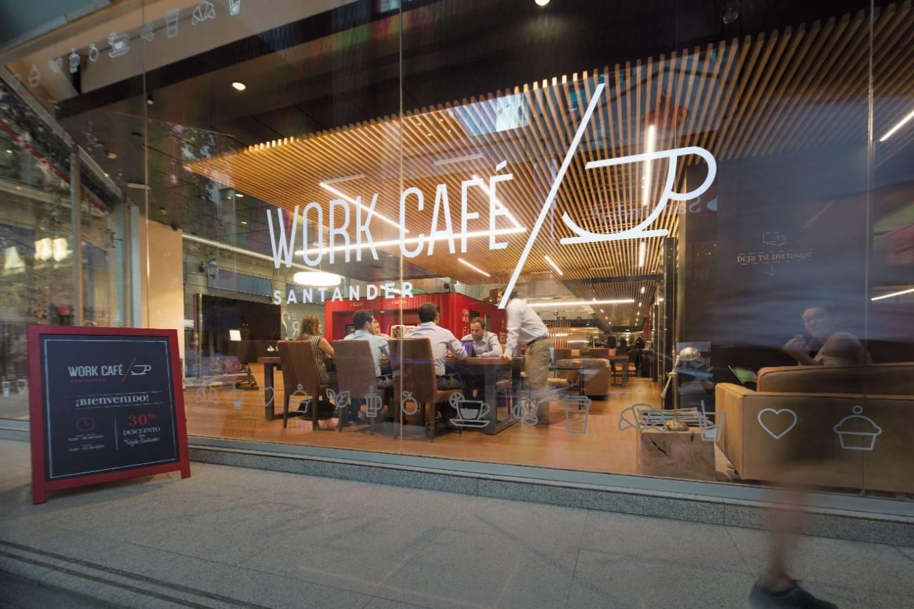 Imagen de uno de los modelos de Work Café del Banco Santander