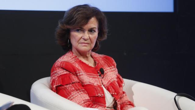 Carmen Calvo, durante una conferencia feminista en el marco de la COP25.