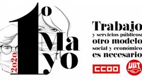Cartel del Primero de Mayo de CCOO y UGT