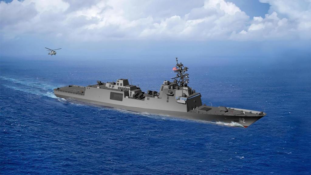 Recreación virtual de la nueva fragata de la armada estadounidense.