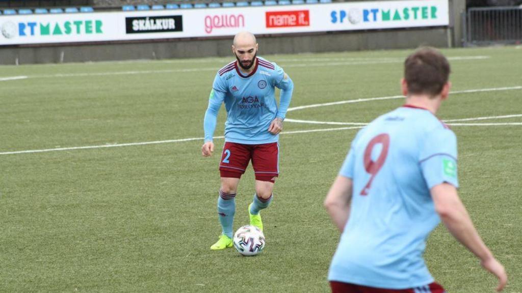 Pedro Tarancón, durante un partido con el AB Argir