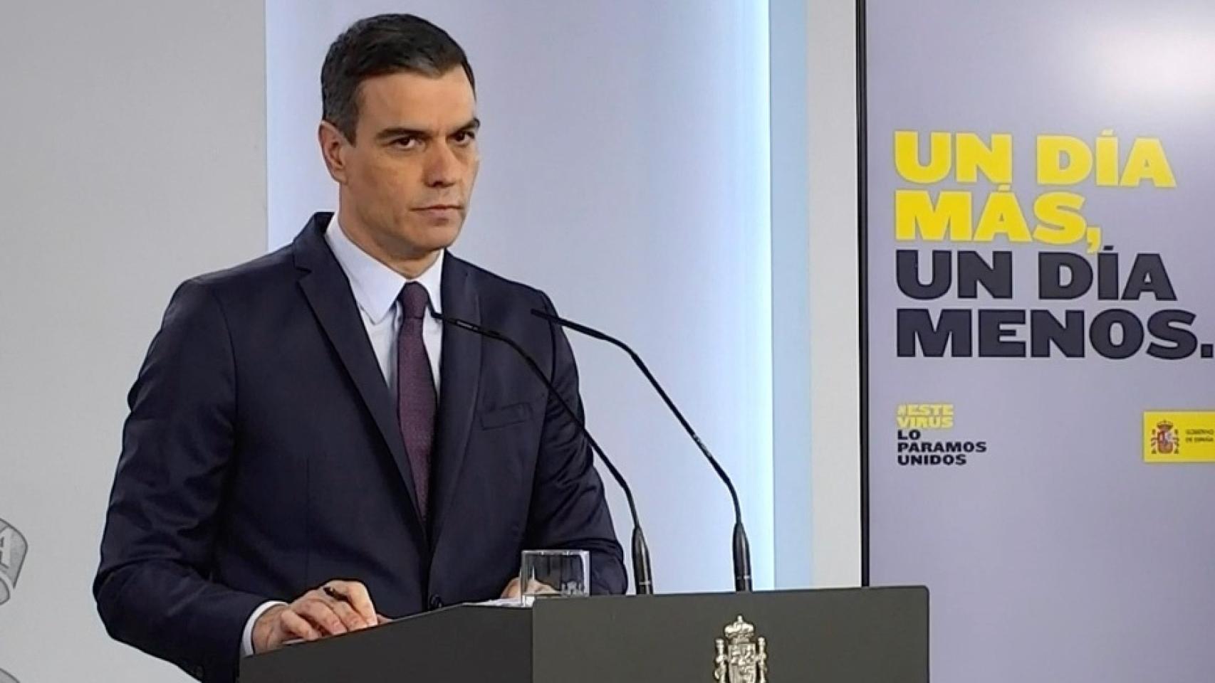 El presidente del Gobierno, Pedro Sánchez, en Moncloa.