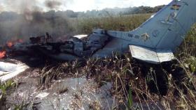 Los restos de la avioneta siniestrada en la región amazónica de Beni.