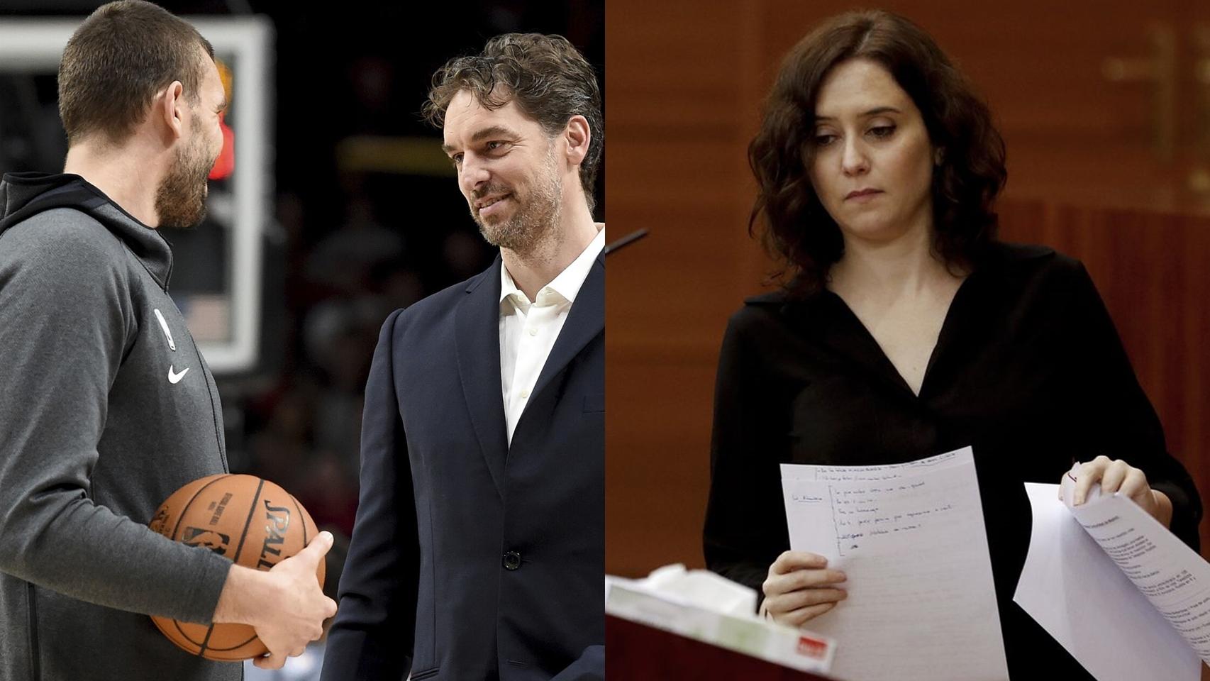 Marc y Pau Gasol e Isabel Díaz Ayuso