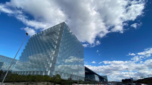 Edificio donde se encuentra la sede de Telefónica en Madrid.