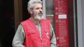 Lorenzo Caprile como voluntario de la Cruz Roja.