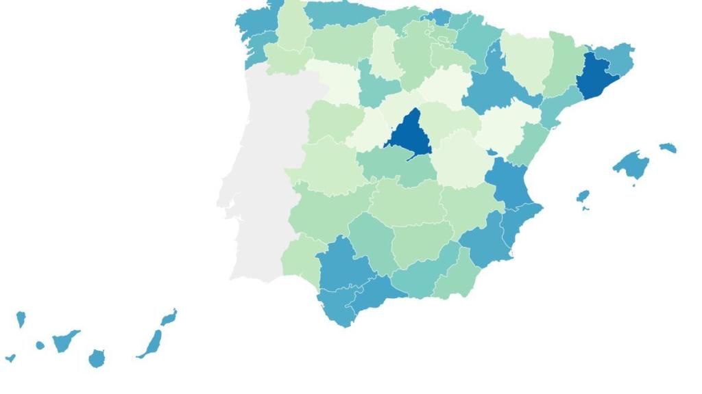 Distribución de los ERTE , por CCAA (A.C.).