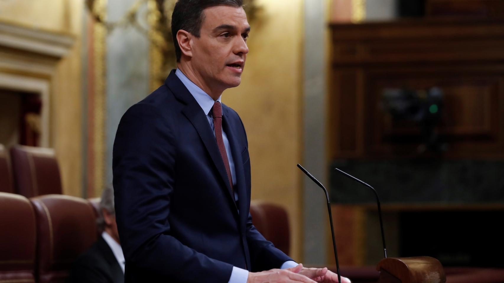 Pedro Sánchez, presidente del Gobierno, en el Congreso.