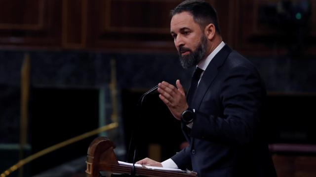 Santiago Abascal, durante su intervención en el Congreso.