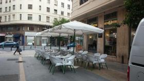 Una terraza de un bar de Valencia.