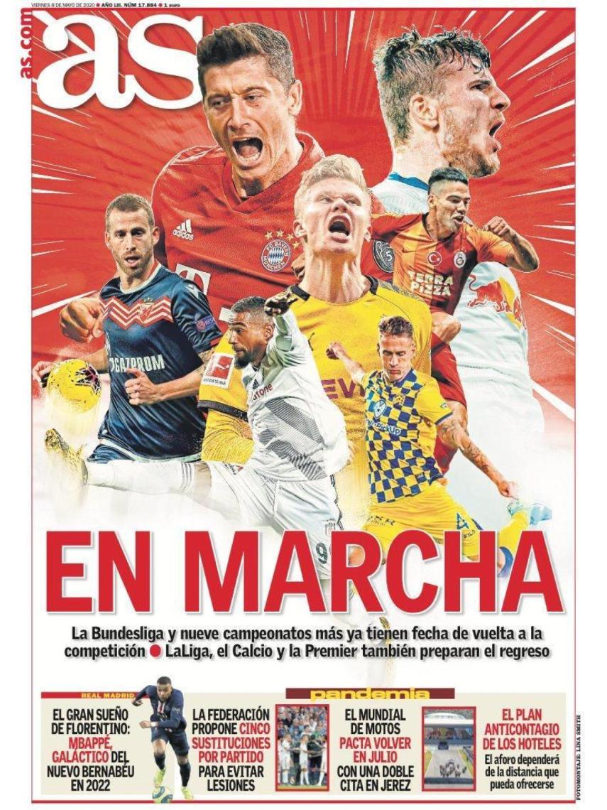La portada del diario AS (08/05/2020)