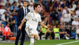 Álvaro Odriozola y Julen Lopetegui, durante un partido